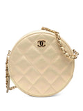 Pre-OwnedCHANEL Pre-Owned2020 Quilted Iridescent Lambskin Round Clutch With Chain crossbody bag
