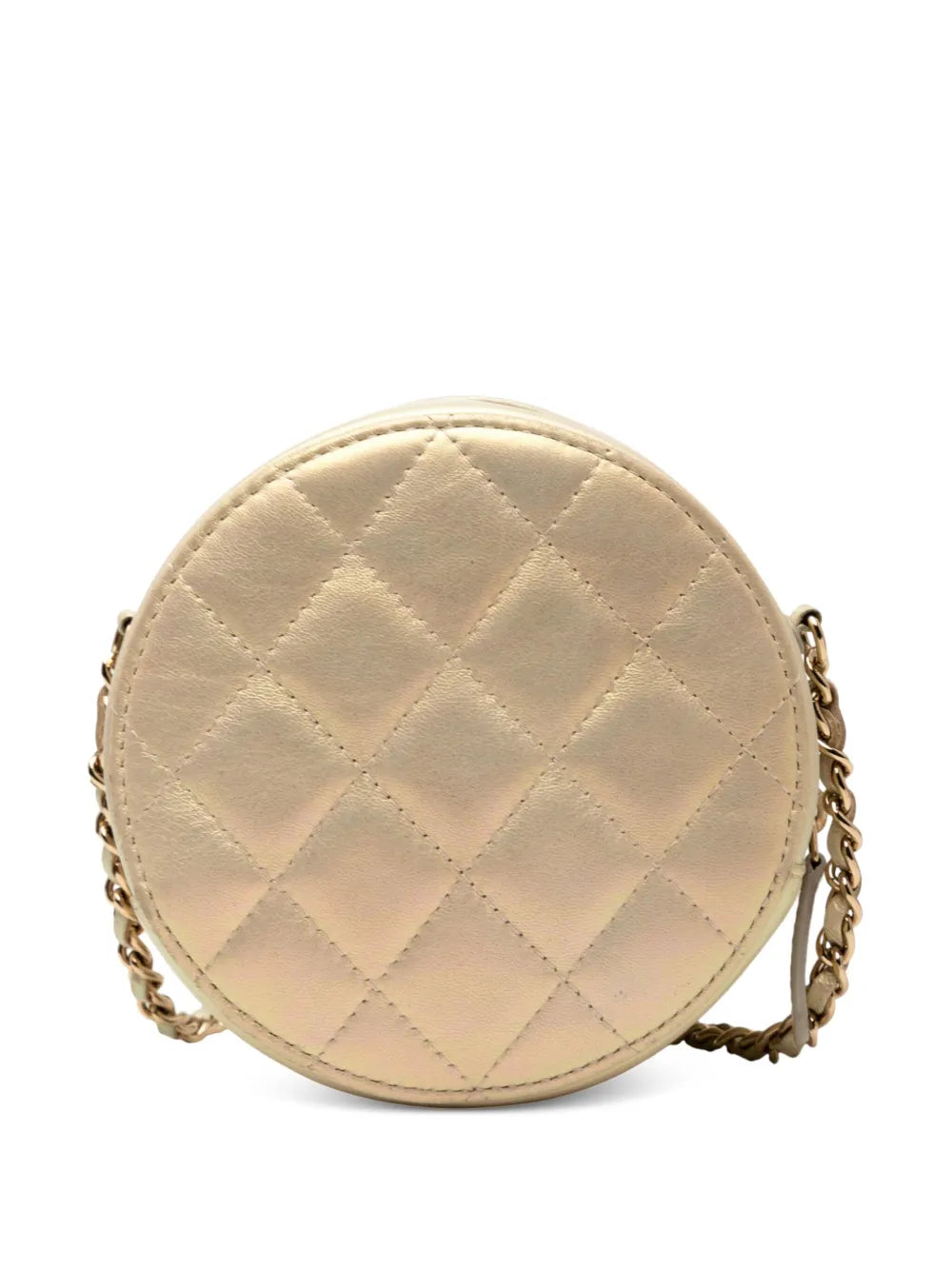 Pre-OwnedCHANEL Pre-Owned2020 Quilted Iridescent Lambskin Round Clutch With Chain crossbody bag