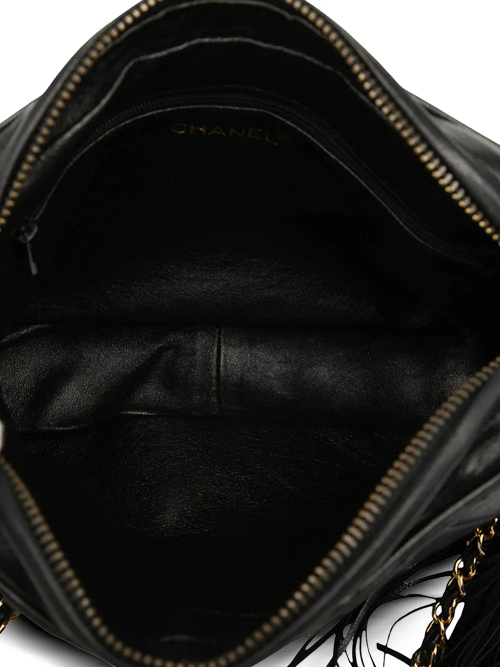 Pre-OwnedCHANEL Pre-Owned1989-1991 CC Chevron Quilted Lambskin Tassel Camera Case crossbody bag