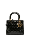 Pre-OwnedChristian Dior Pre-Owned2010 Medium Patent Cannage Lady Dior satchel