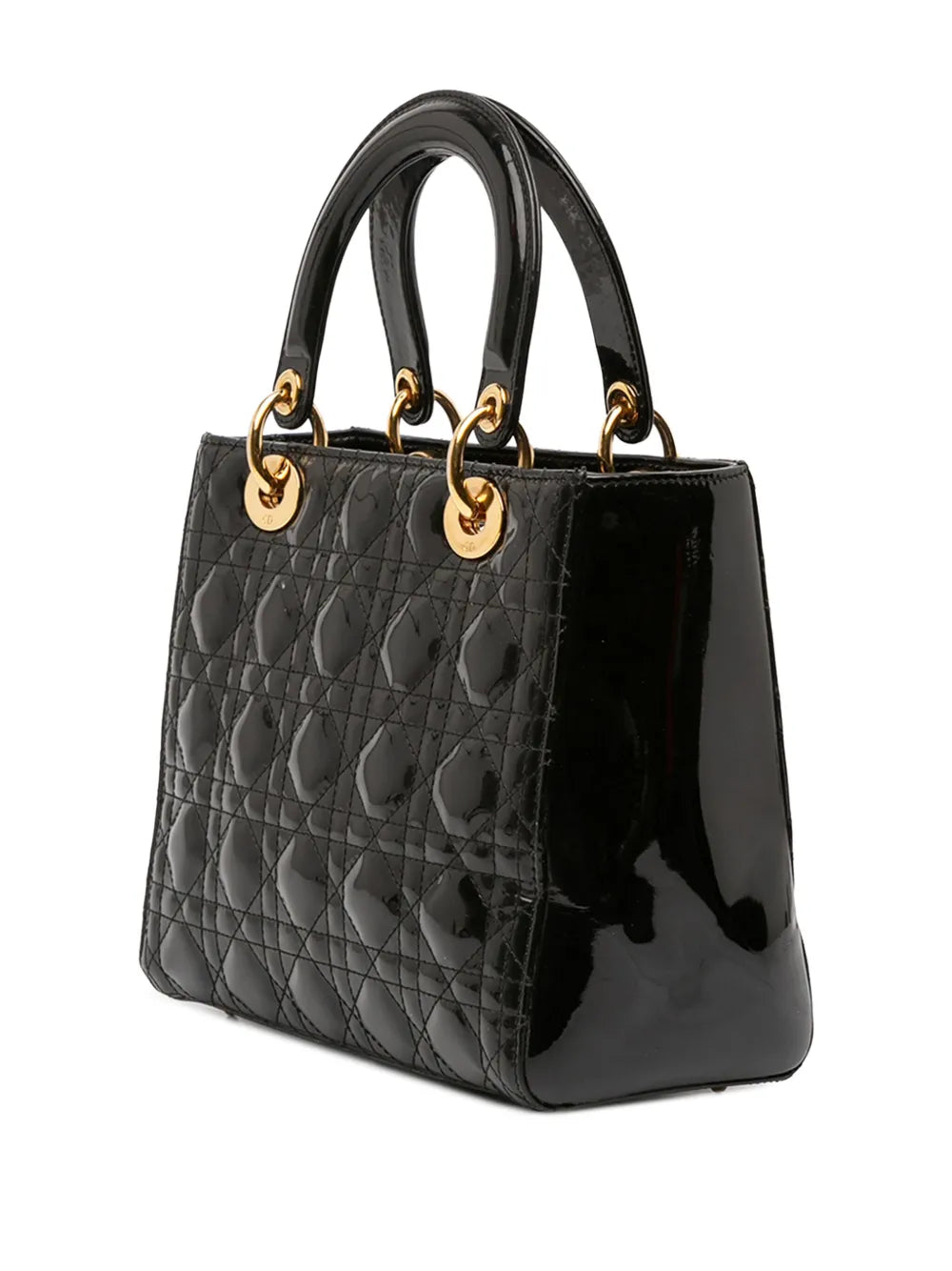 Pre-OwnedChristian Dior Pre-Owned2010 Medium Patent Cannage Lady Dior satchel