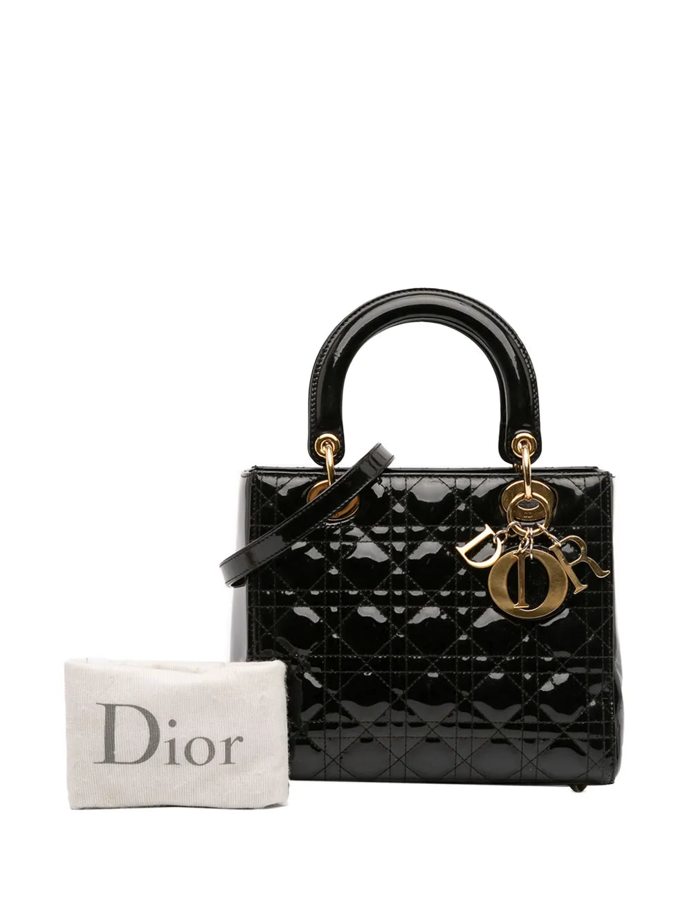 Pre-OwnedChristian Dior Pre-Owned2010 Medium Patent Cannage Lady Dior satchel