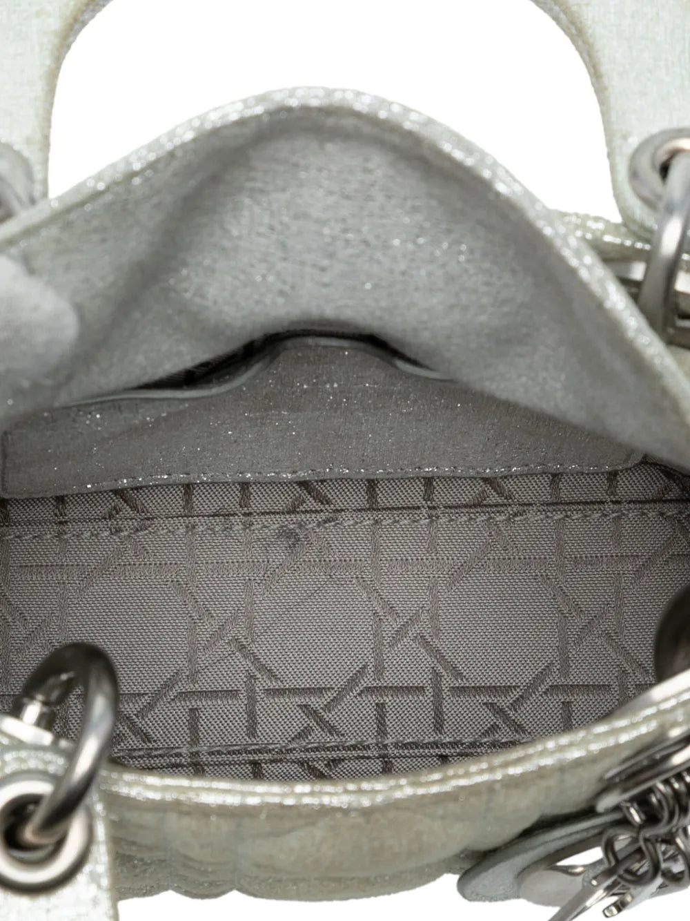 Pre-OwnedChristian Dior Pre-Owned2010-2025 Micro Metallic Calfskin Cannage Lady Dior satchel