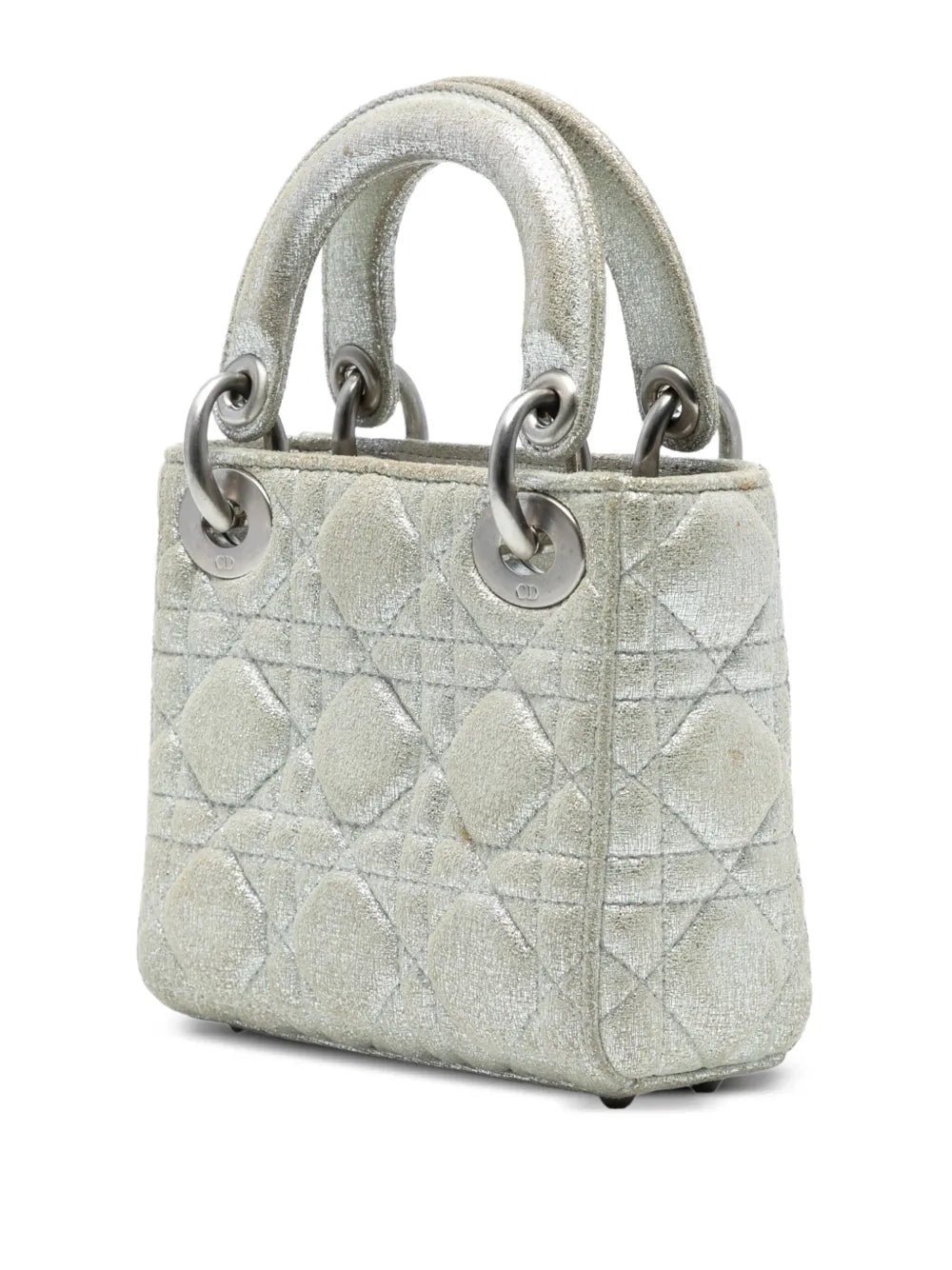 Pre-OwnedChristian Dior Pre-Owned2010-2025 Micro Metallic Calfskin Cannage Lady Dior satchel