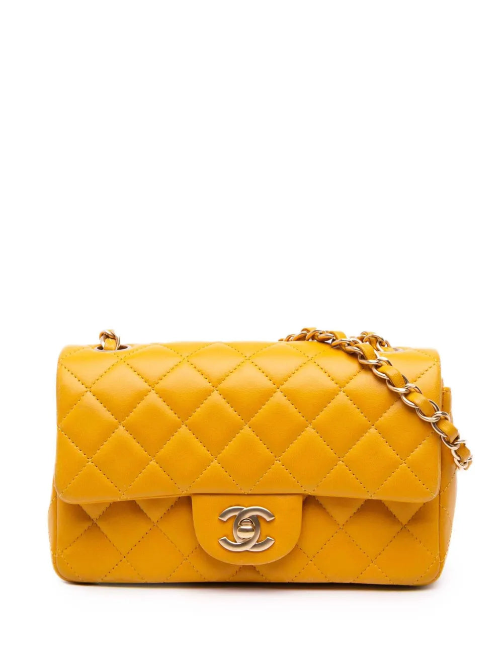 Pre-OwnedCHANEL Pre-Owned2014 Mini Rectangular Classic Lambskin Single Flap crossbody bag