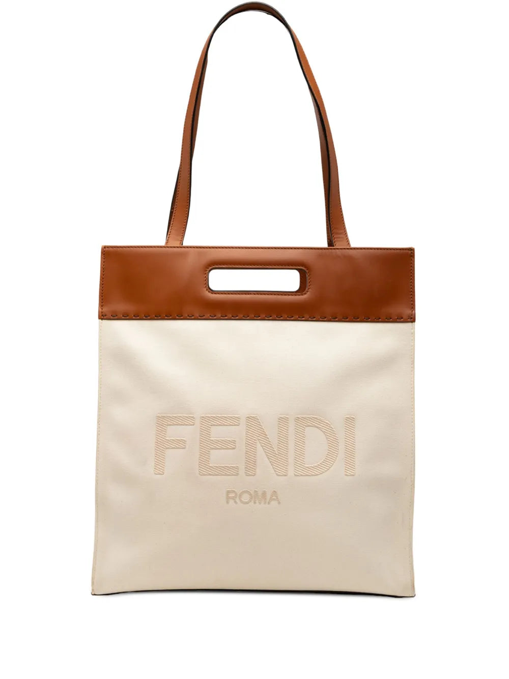 Pre-OwnedFendi Pre-Owned2000-2010 Bicolor Canvas and Leather Sunshine Shopper tote bag