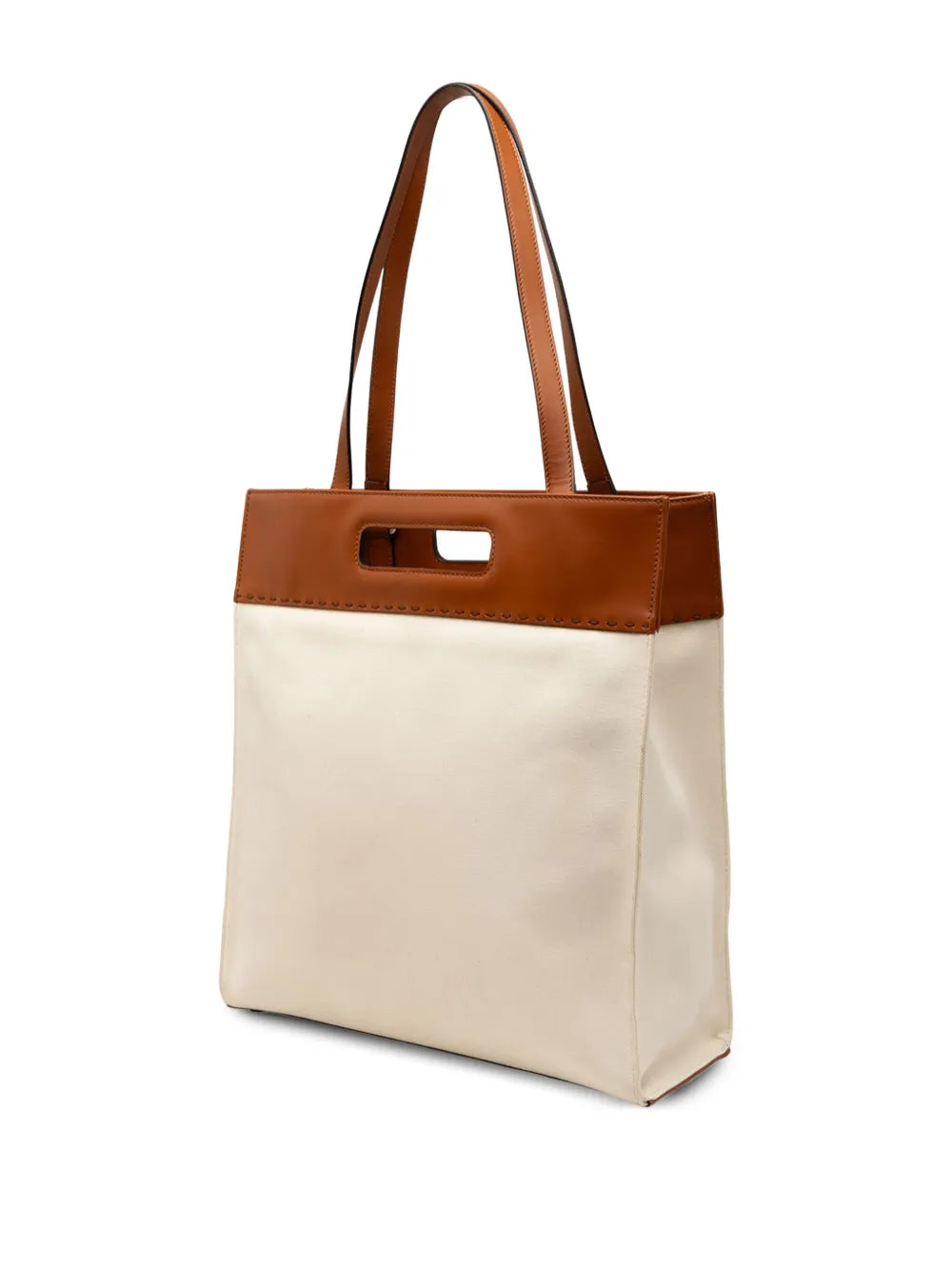 Pre-OwnedFendi Pre-Owned2000-2010 Bicolor Canvas and Leather Sunshine Shopper tote bag
