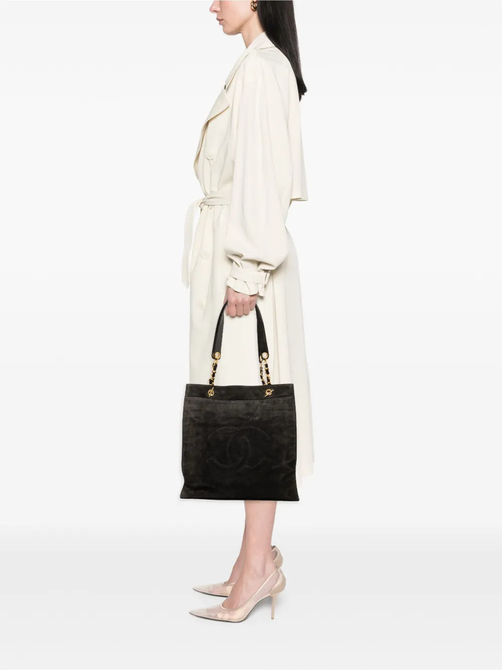 Pre-OwnedCHANEL Pre-Owned1994-1996 CC Suede tote bag