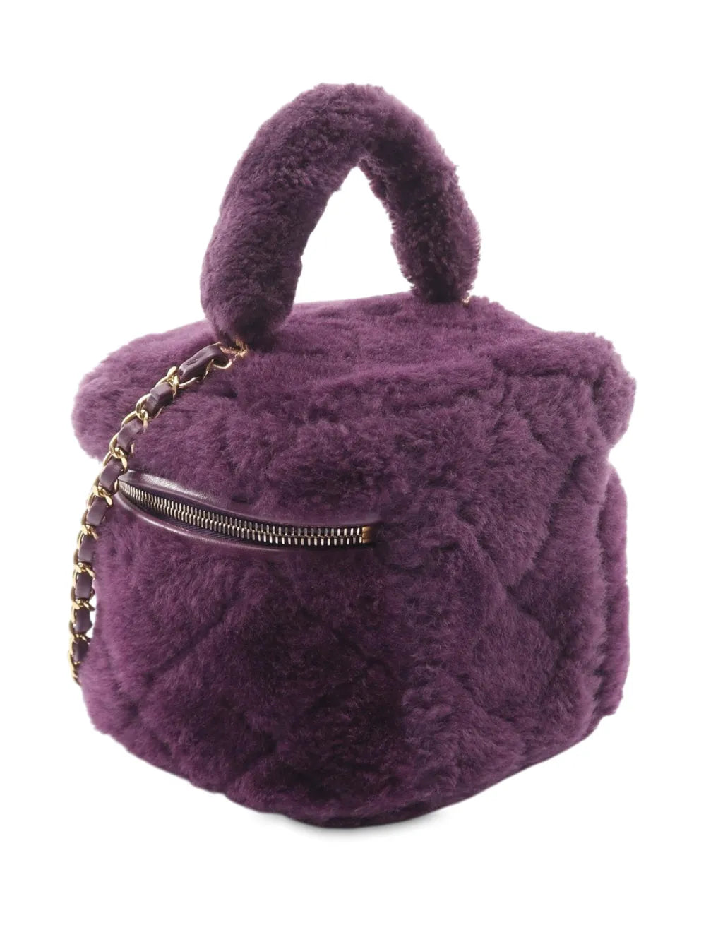 Pre-OwnedCHANEL Pre-Owned2021-2025 Small Quilted Shearling Vanity Case satchel