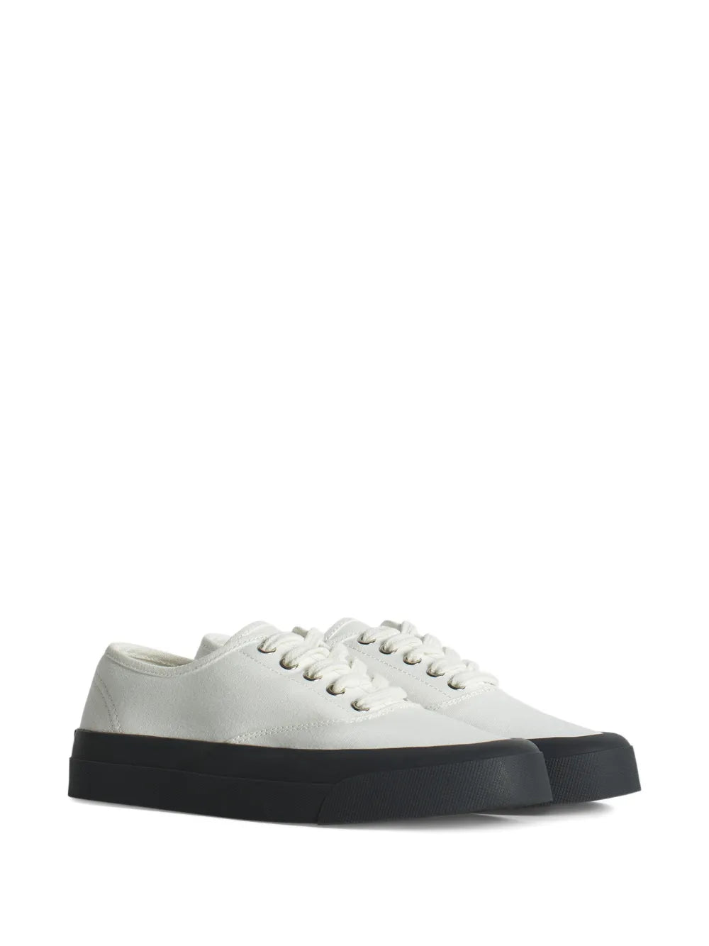 Maison Kitsun Lace-Up Contrast-Sole Sneakers