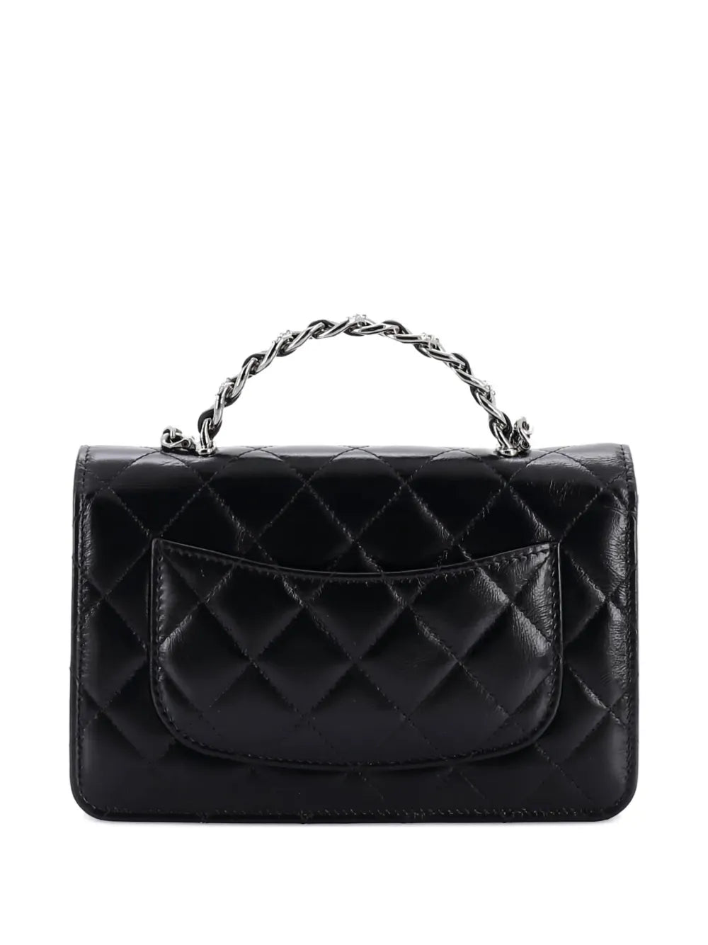 Pre-OwnedCHANEL Pre-OwnedTop Handle Phone Holder with Chain Quilted Shiny Calfskin with Crystals crossbody bag