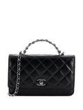 Pre-OwnedCHANEL Pre-OwnedTop Handle Phone Holder with Chain Quilted Shiny Calfskin with Crystals crossbody bag