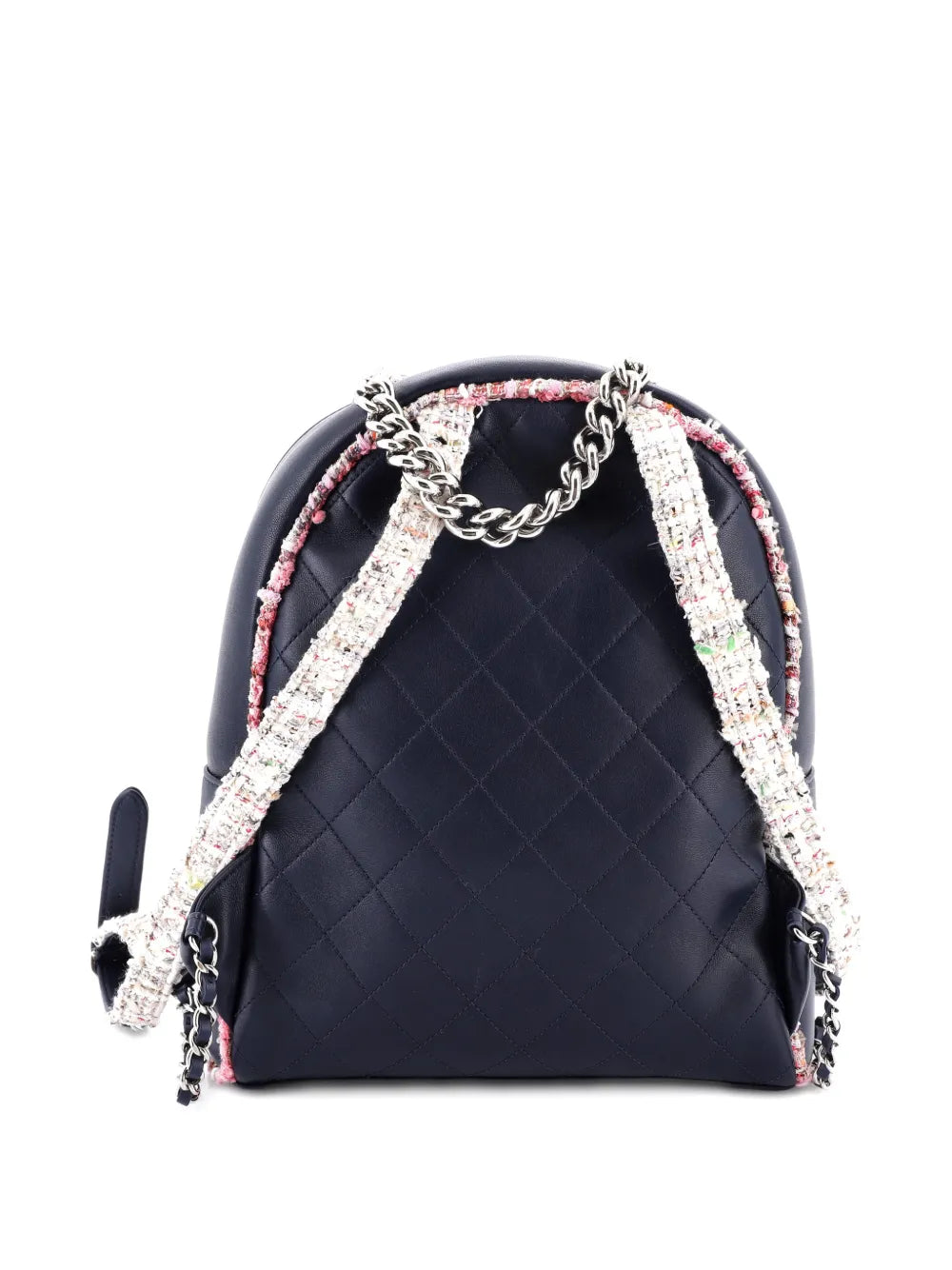 Pre-OwnedCHANEL Pre-OwnedElegant Trim Quilted Leather with Tweed Small backpack