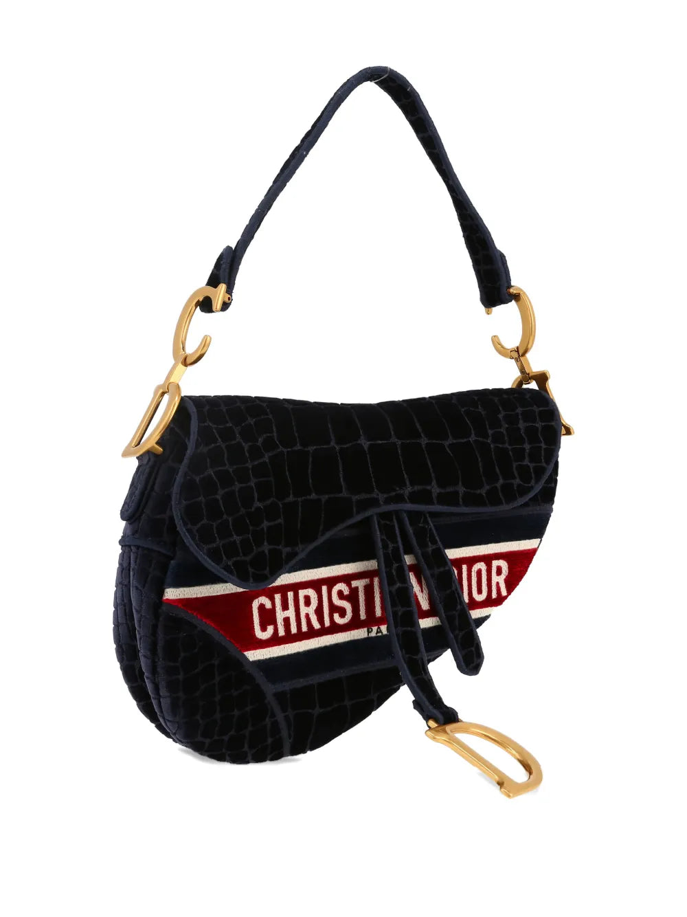 Pre-OwnedChristian Dior Pre-Owned2020s Saddle velvet shoulder bag