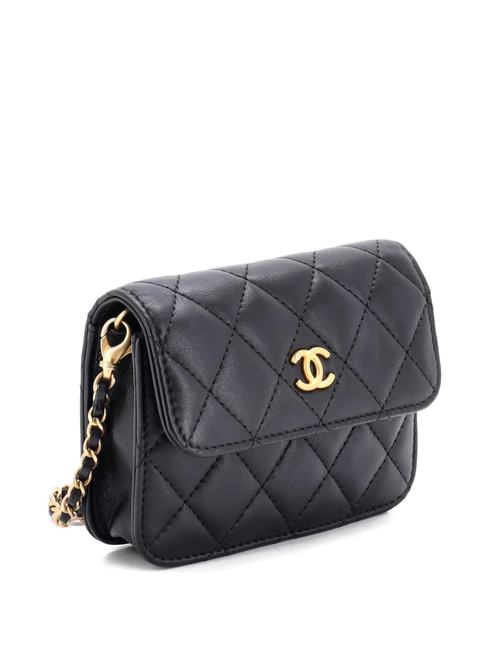 Pre-OwnedCHANEL Pre-OwnedPearl Crush Flap Clutch with Chain Quilted Lambskin Mini crossbody bag
