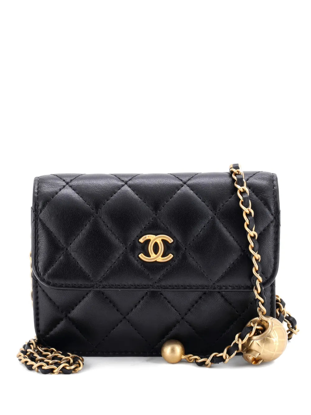 Pre-OwnedCHANEL Pre-OwnedPearl Crush Flap Clutch with Chain Quilted Lambskin Mini crossbody bag