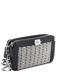 Pre-OwnedCHANEL Pre-OwnedBoy Double Zip Clutch with Chain Studded Leather crossbody bag