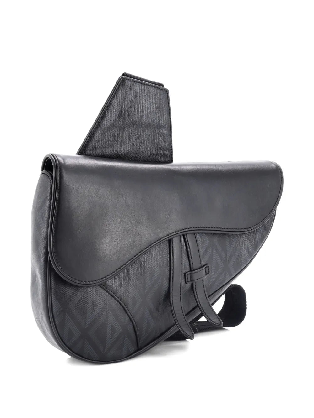 Pre-OwnedChristian Dior Pre-OwnedSaddle CD Diamond Coated Canvas and Leather crossbody bag