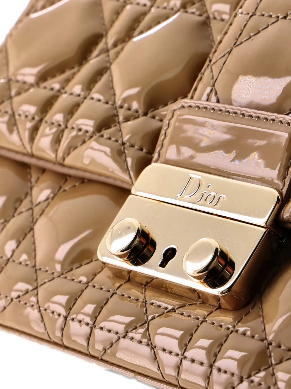Pre-OwnedChristian Dior Pre-OwnedNew Lock Pouch Cannage Quilt Patent Mini crossbody bag