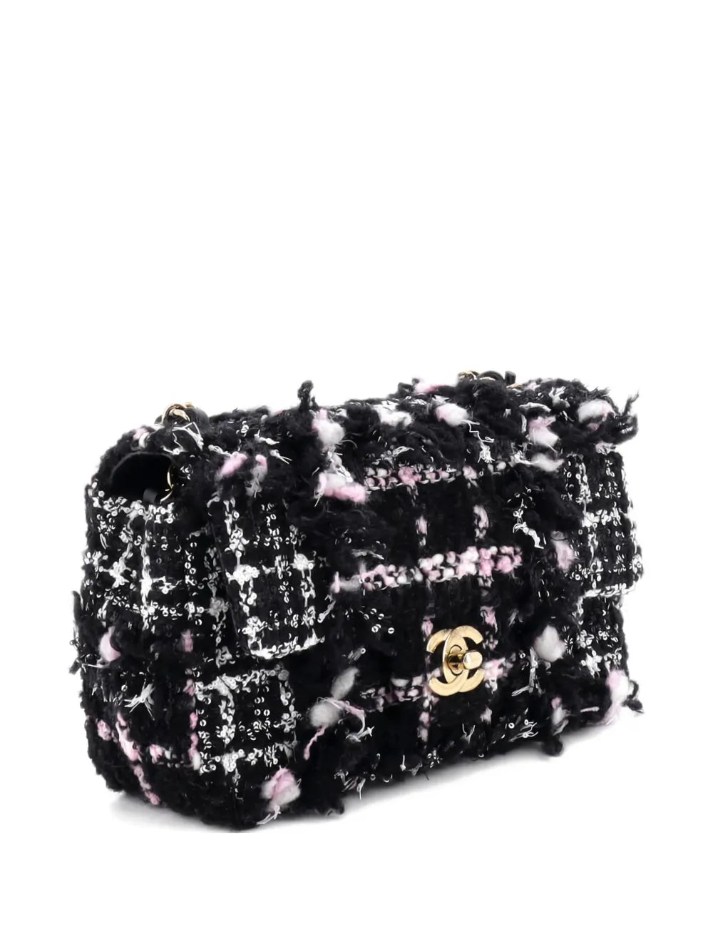 Pre-OwnedCHANEL Pre-OwnedClassic Single Flap Bag Quilted Tweed and Sequins Mini shoulder bag