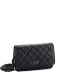 Pre-OwnedCHANEL Pre-OwnedSo Black Reissue 2.55 Wallet on Chain Quilted Aged Calfskin crossbody bag