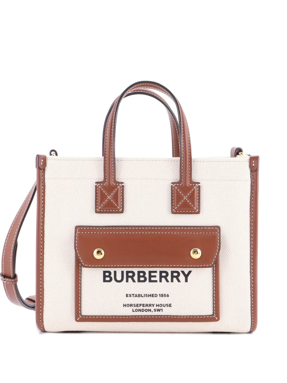 Pre-OwnedBurberry Pre-OwnedFreya Shopping Tote Canvas with Leather Mini shoulder bag