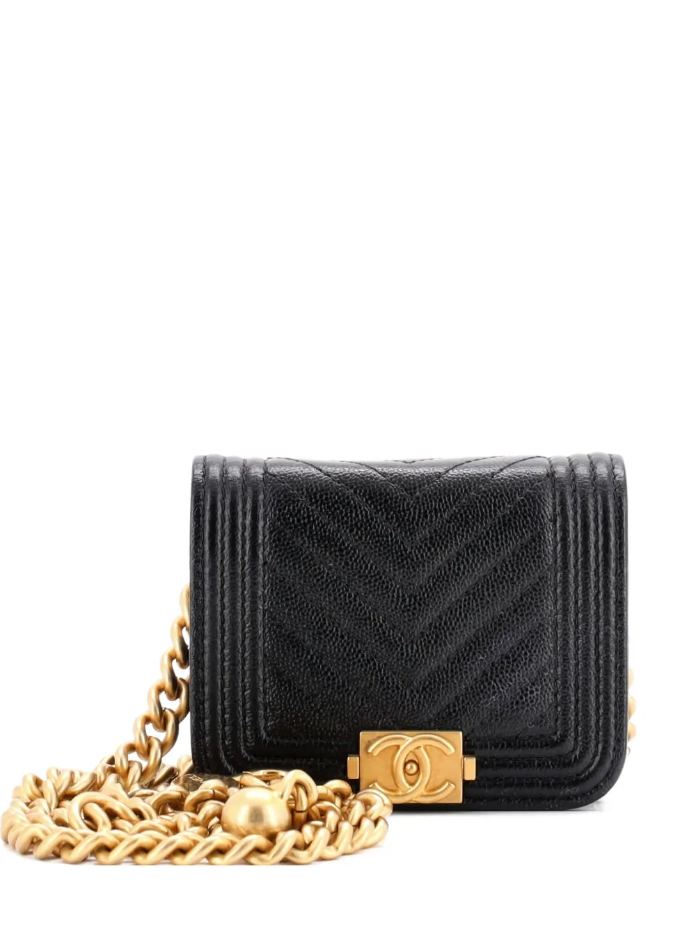 Pre-OwnedCHANEL Pre-OwnedBoy Flap Chain Chevron Caviar belt bag