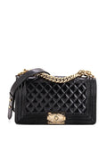 Pre-OwnedCHANEL Pre-OwnedBoy Flap Bag Quilted Iridescent Glazed Calfskin Old Medium shoulder bag
