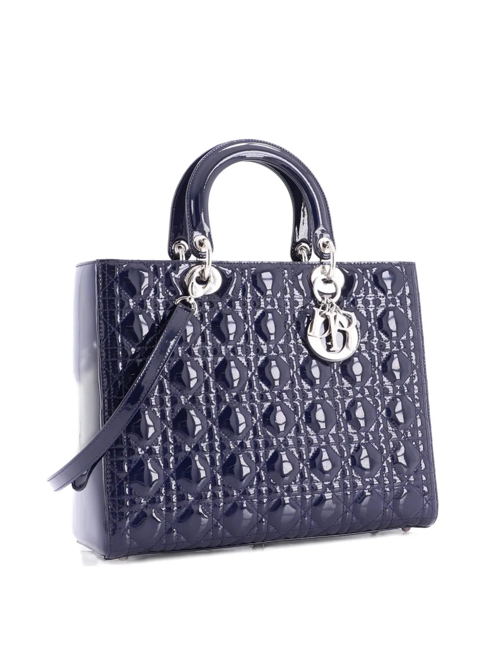Pre-OwnedChristian Dior Pre-OwnedLady Dior Bag Cannage Quilt Patent Large satchel