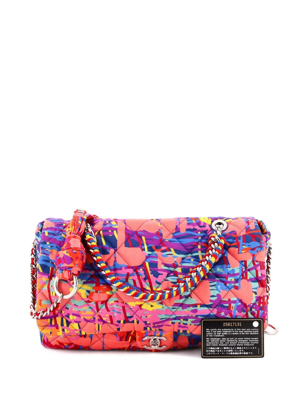 Pre-OwnedCHANEL Pre-OwnedChain Flap Bag Quilted Printed Foulard Medium shoulder bag