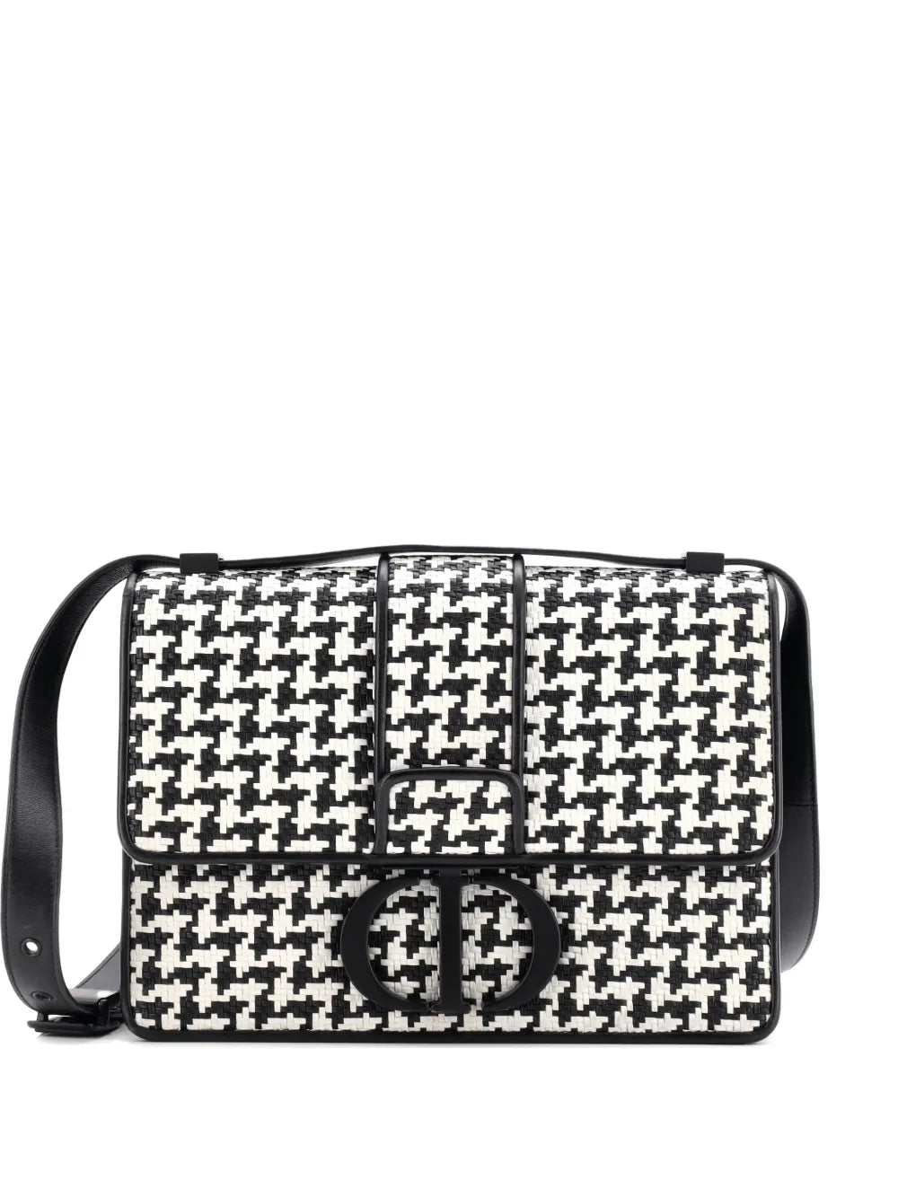 Pre-OwnedChristian Dior Pre-Owned30 Montaigne Flap Bag Houndstooth Braided Leather shoulder bag