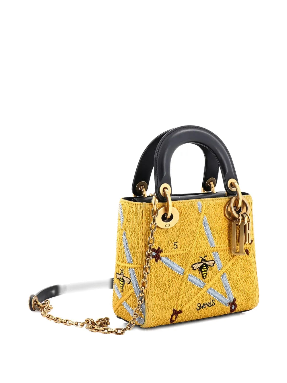 Pre-OwnedChristian Dior Pre-OwnedLady Dior Chain Bag Beaded Embroidered Canvas Mini satchel
