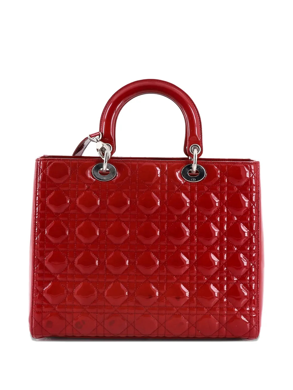 Pre-OwnedChristian Dior Pre-OwnedVintage Lady Dior Bag Cannage Quilt Patent Large satchel