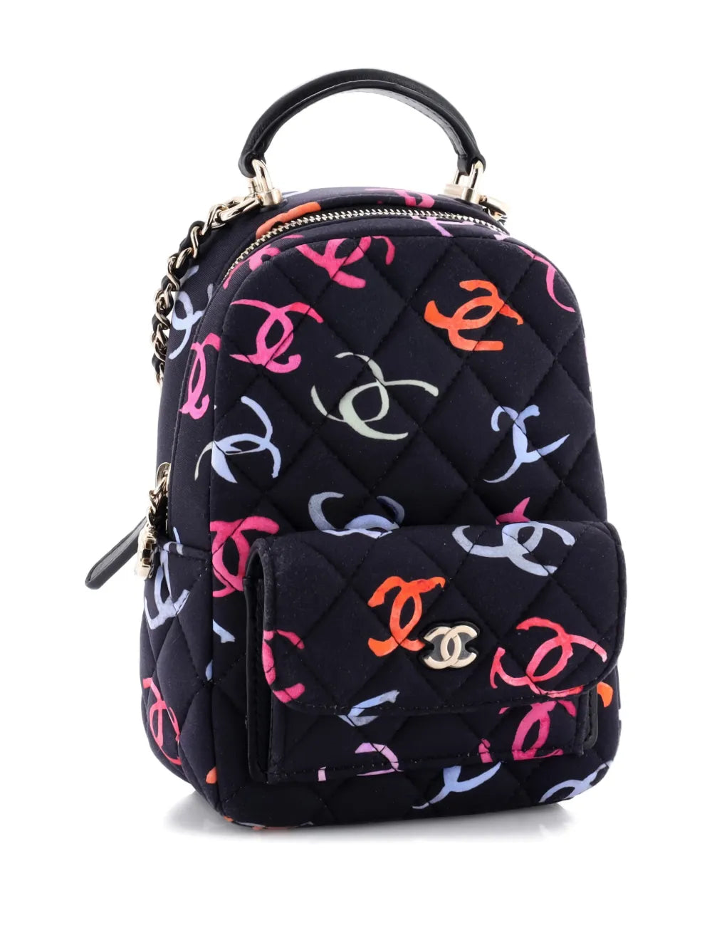 Pre-OwnedCHANEL Pre-OwnedClassic CC Chain Pocket Quilted CC Printed Fabric Mini backpack
