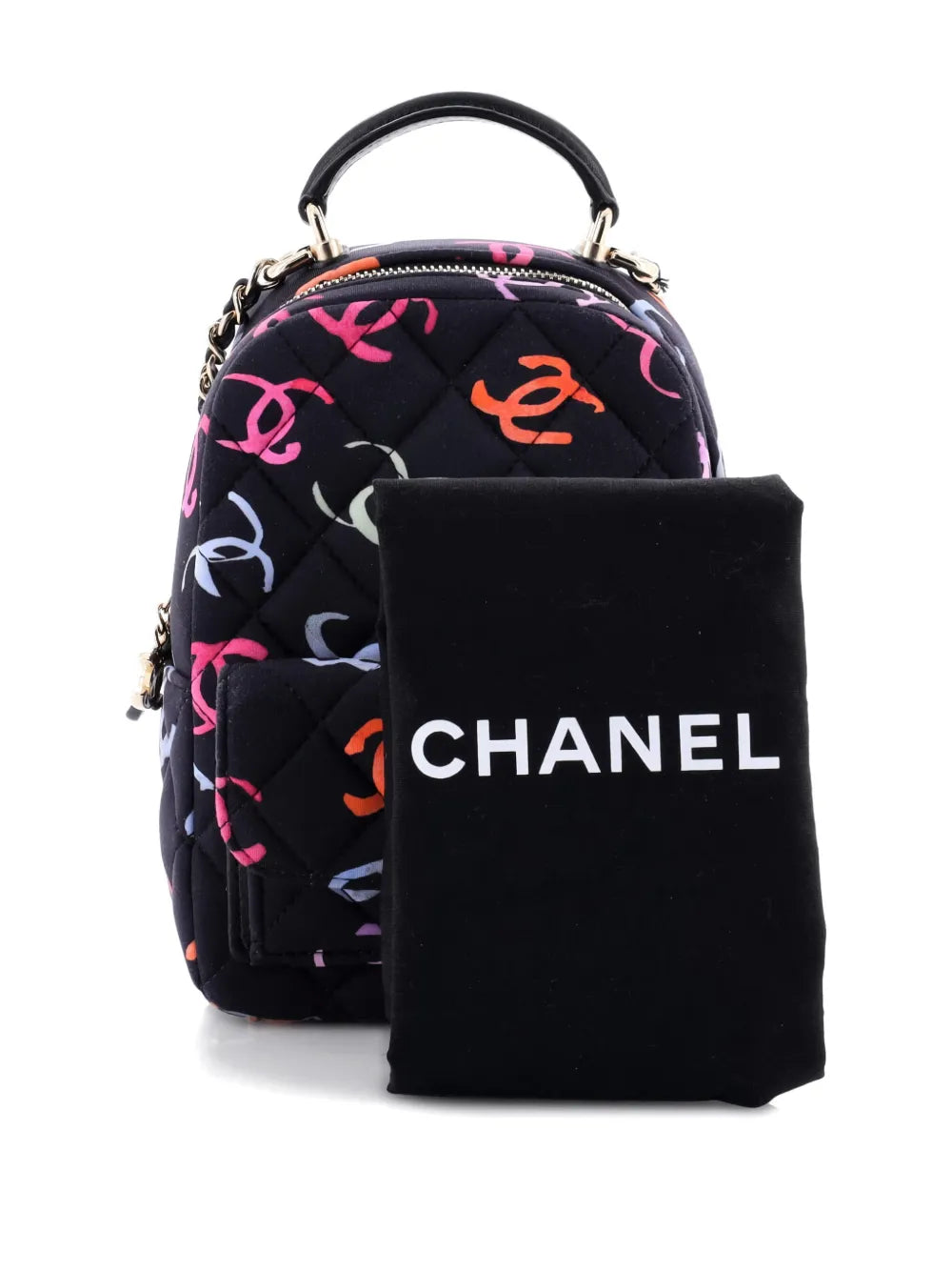Pre-OwnedCHANEL Pre-OwnedClassic CC Chain Pocket Quilted CC Printed Fabric Mini backpack