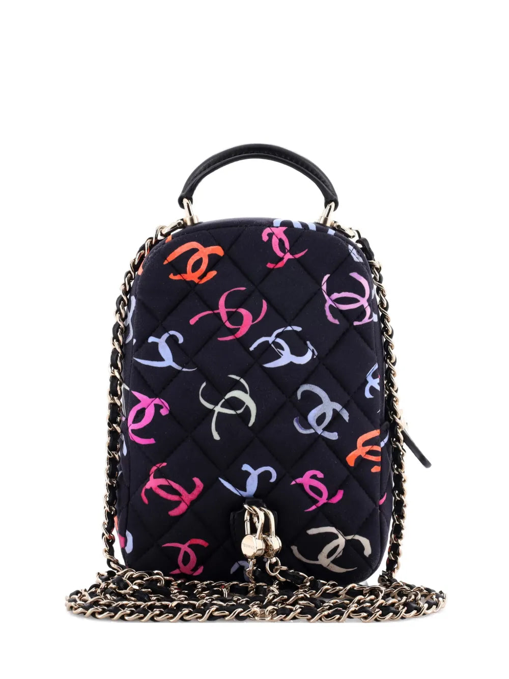 Pre-OwnedCHANEL Pre-OwnedClassic CC Chain Pocket Quilted CC Printed Fabric Mini backpack