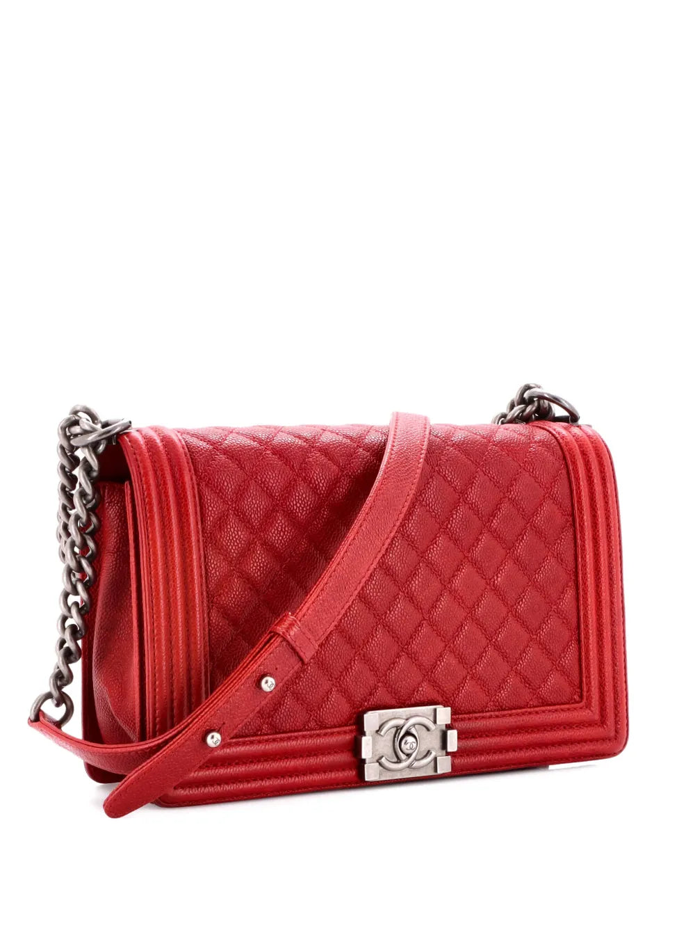 Pre-OwnedCHANEL Pre-OwnedBoy Flap Bag Quilted Caviar New Medium crossbody bag