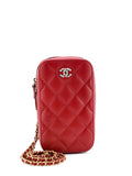 Pre-OwnedCHANEL Pre-OwnedZip Around Phone Case with Chain Quilted Lambskin crossbody bag