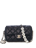 Pre-OwnedCHANEL Pre-Owned2019 Small Quilted Lambskin My Precious Pearls Chain Flap crossbody bag