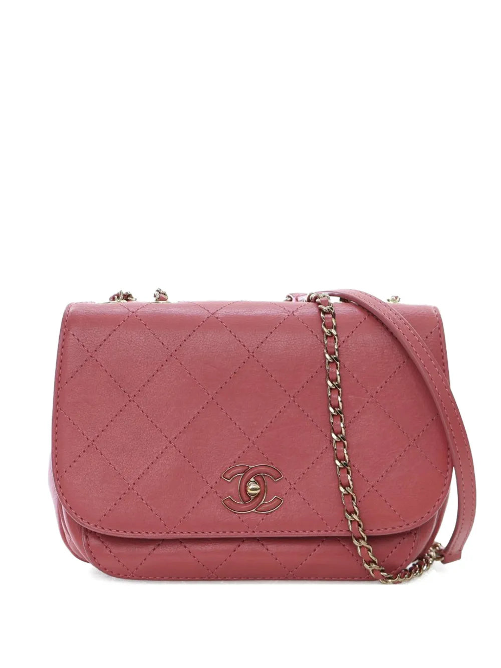 Pre-OwnedCHANEL Pre-Owned2019 Small Stitched Calfskin Covered CC Flap crossbody bag