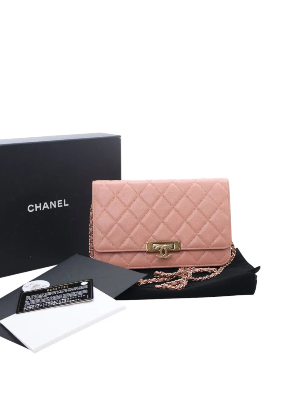 Pre-OwnedCHANEL Pre-Owned2016-2017 Quilted Caviar Golden Class Wallet On Chain crossbody bag