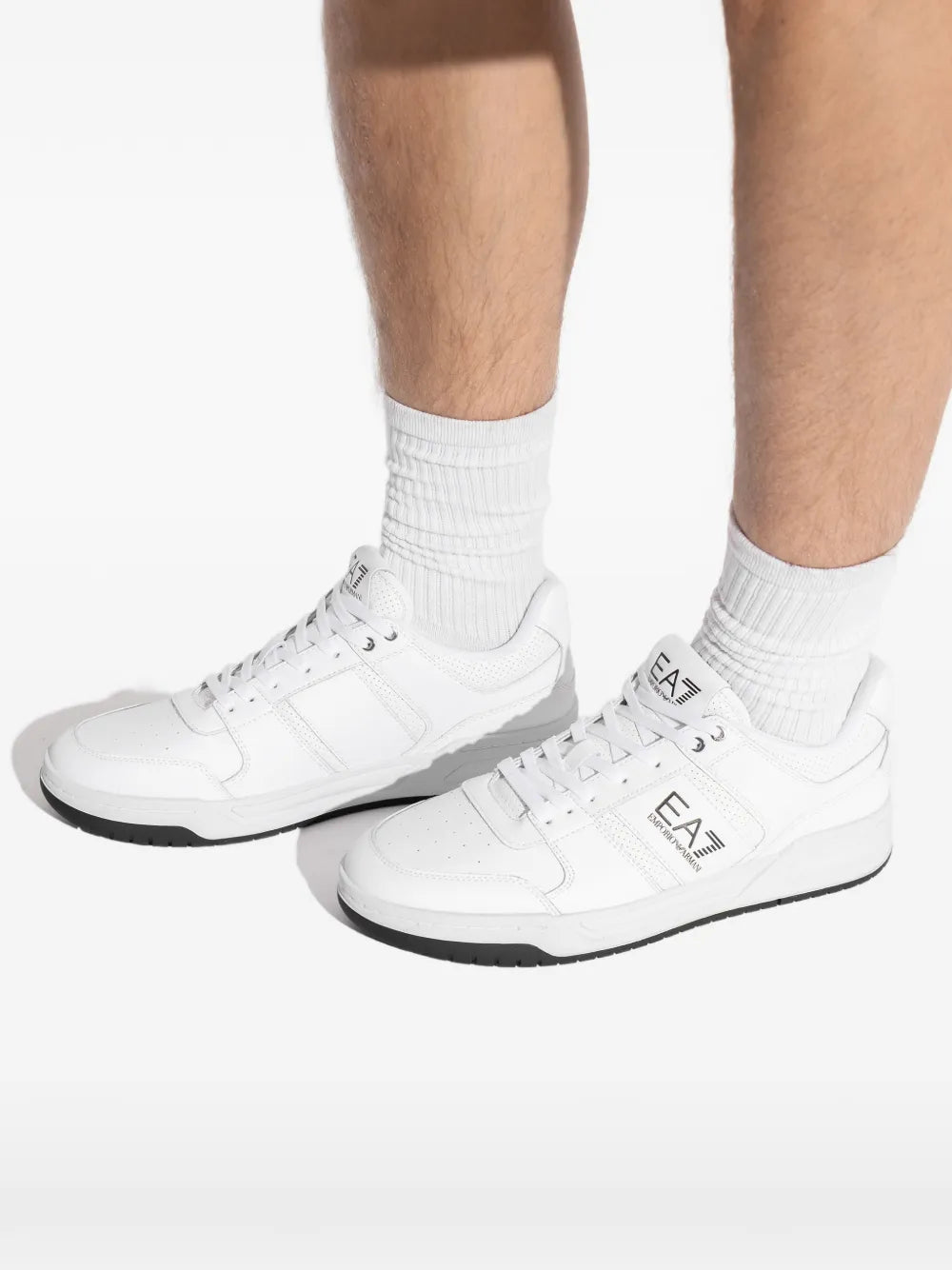 Ea7 Emporio Armani Perforated Leather Sneakers