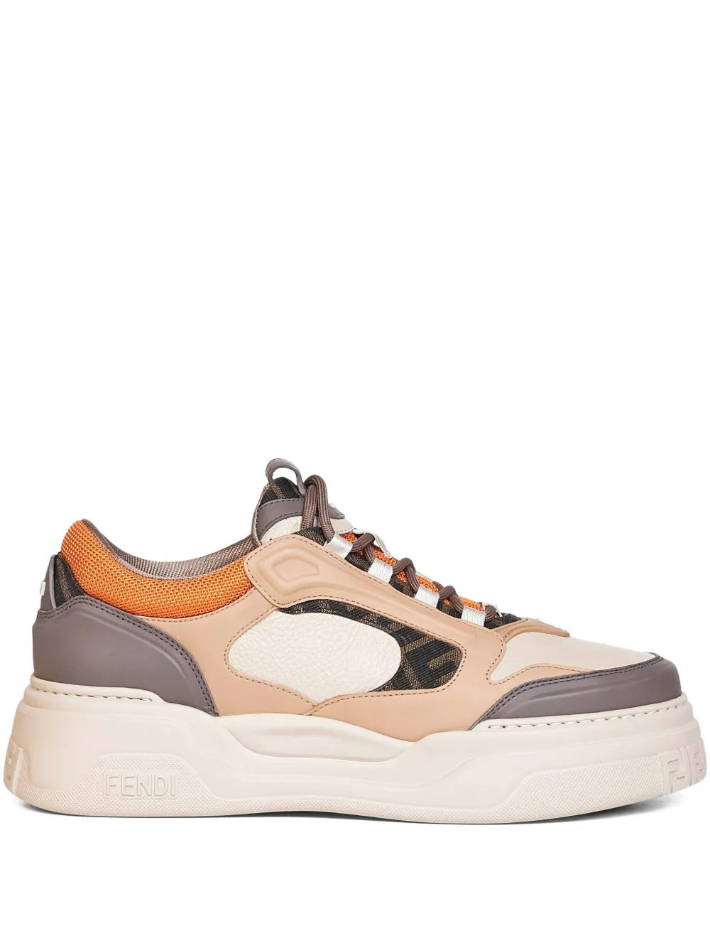 Fendi Force Embossed Padded Leather Sneakers