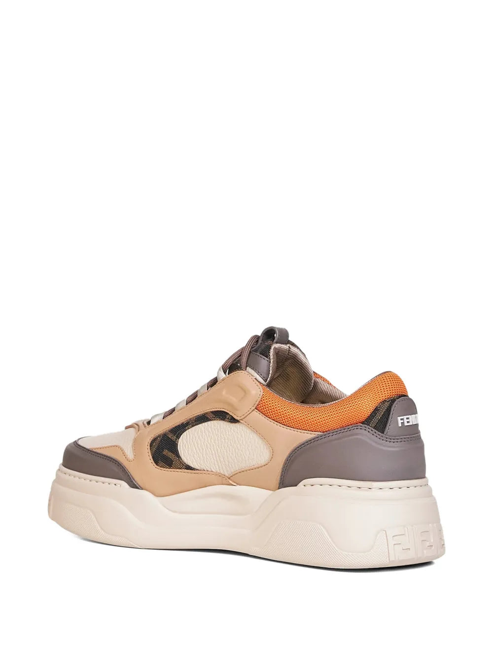 Fendi Force Embossed Padded Leather Sneakers