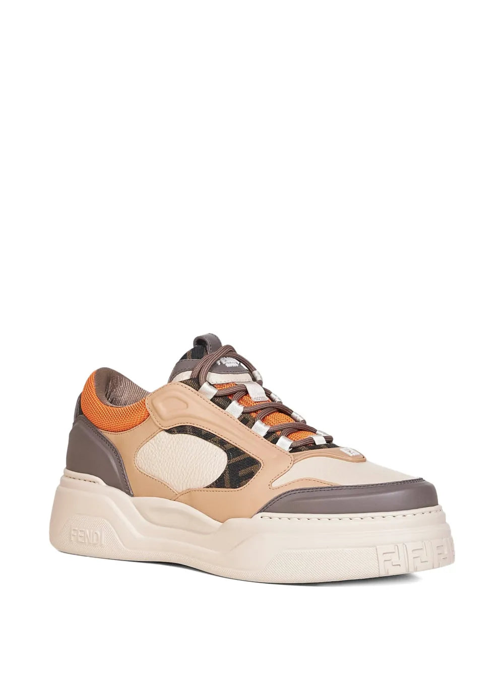 Fendi Force Embossed Padded Leather Sneakers